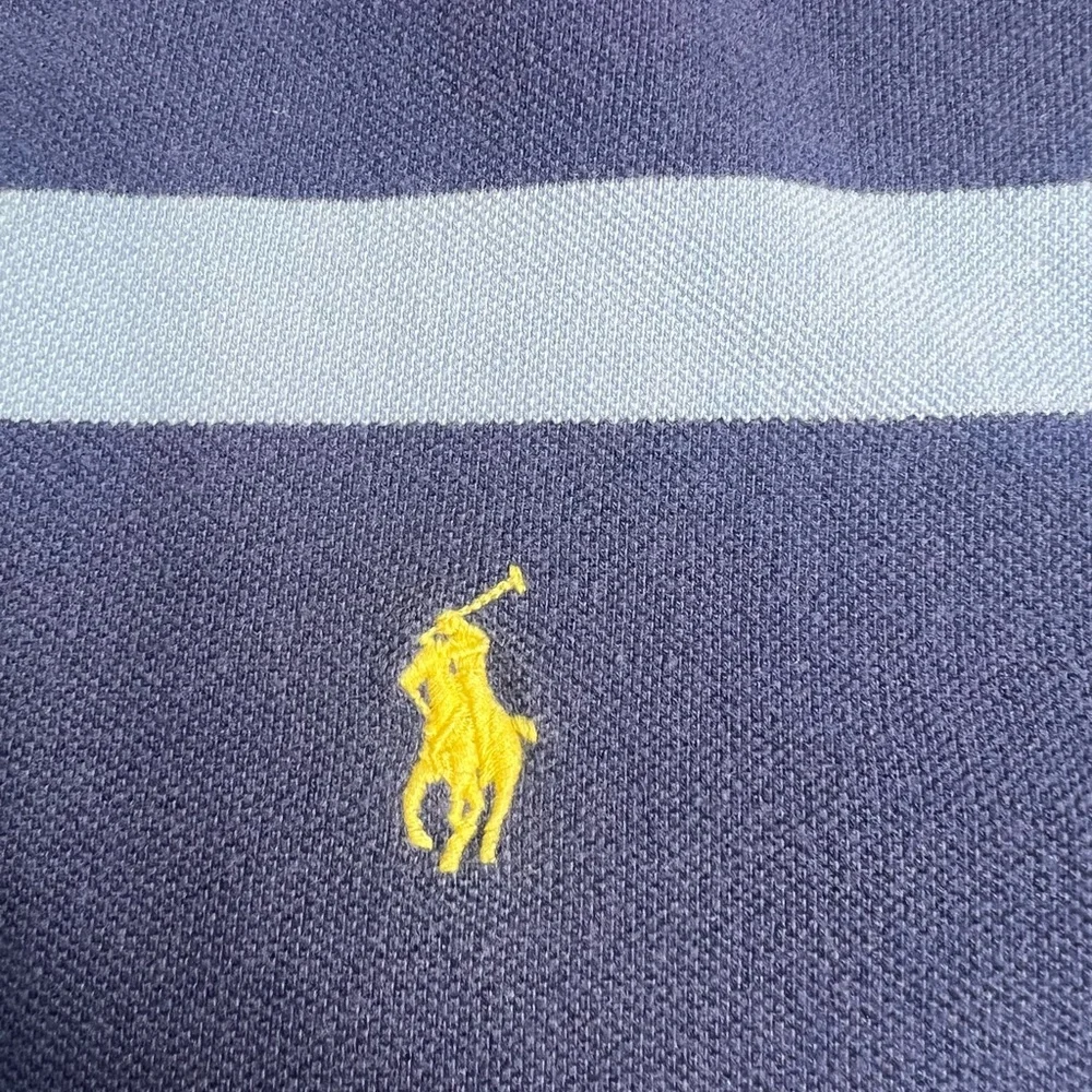Ralph Lauren Navy Blue‎ Striped Polo Shirt